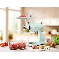 Batteur sur socle à tête inclinable Années 50 de Smeg - 5 pte - 800 W - Vert pastel