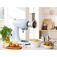 Batteur sur socle à tête inclinable Années 50 de Smeg - 5 pte - 800 W - Bleu