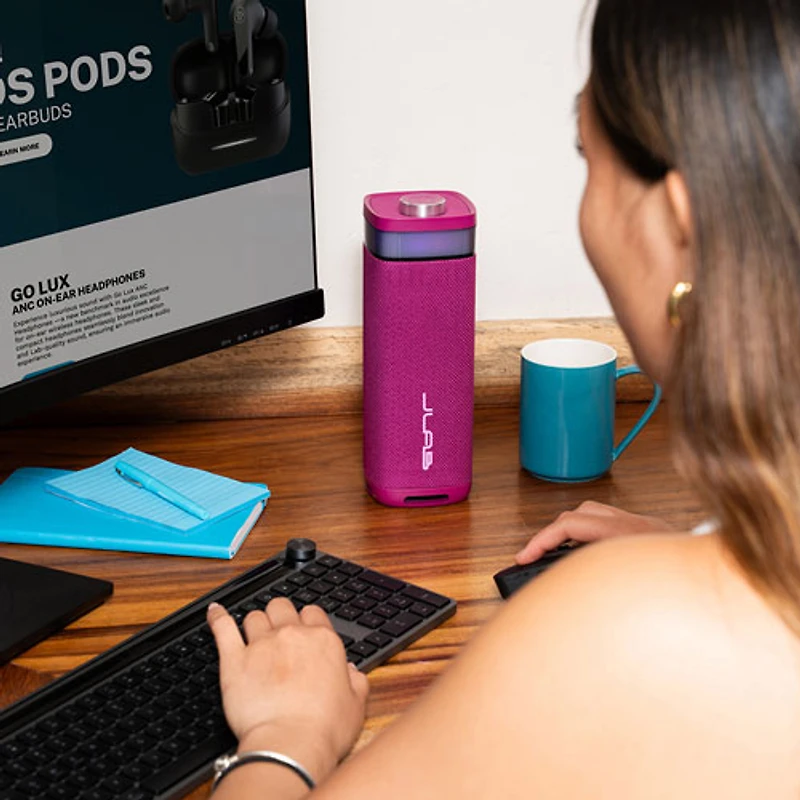 JLab JBuds Splashproof Bluetooth Wireless Party Speaker