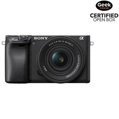 Open Box - Sony Alpha 6400 APS-C Mirrorless Camera with 16-50mm Lens Kit - Black