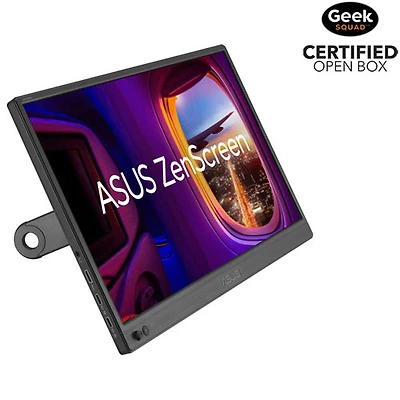 Boîte ouverte - Moniteur de jeu portatif USB DEL IPS HD intégrale 60 Hz GÀG 5 ms 15,6 po ZenScreen d'ASUS (MB169CK)
