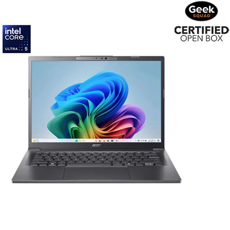 Boîte ouverte - Portable IA Copilot+ PC de 14 po Aspire d'Acer - Gris (Core Ultra 5 226V d'Intel/mémoire vive de 16 Go/disque SSD de 512 Go/Windows 11)