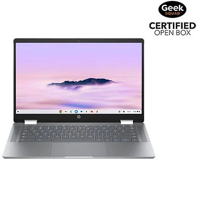 Boîte ouverte - Chromebook à écran tactile 14 po x360 de HP - Argenté météorite (Core i3 N305 d'Intel/mémoire vive de 8 Go/disque SSD de 256 Go/ChromeOS)