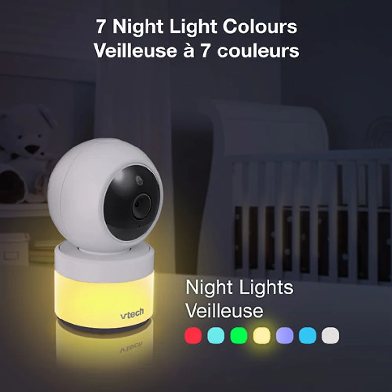 VTech 5" Video Baby Monitor with 2 Cameras, Pan/Tilt, Night Light & Two-Way Communication (VM5263-2)