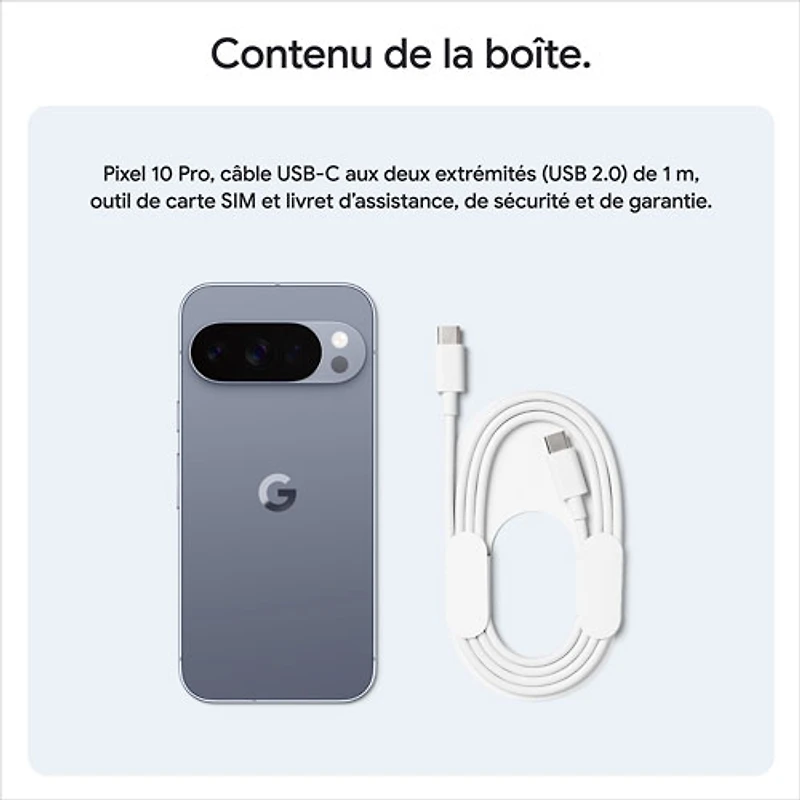 Pixel 10 Pro 128 Go de Google avec TELUS - Pierre de lune - Financement mensuel