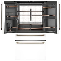Réfrigérateur à deux portes 23,2 pi³ 34 po à distributeur d'eau Café de GE (CJE23DP4WW2) - Blanc mat
