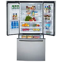 GE Profile 33" 24.8 Cu. Ft. French Door Refrigerator with Water & Ice Dispenser (PFE24HYRCFS) - Stainless