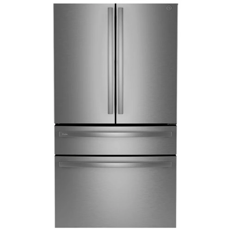 Réfrigérateur à deux portes 28,7 pi³ 36 po avec distributeur d'eau Profile de GE (PGE29BYTFS) - Acier inoxydable