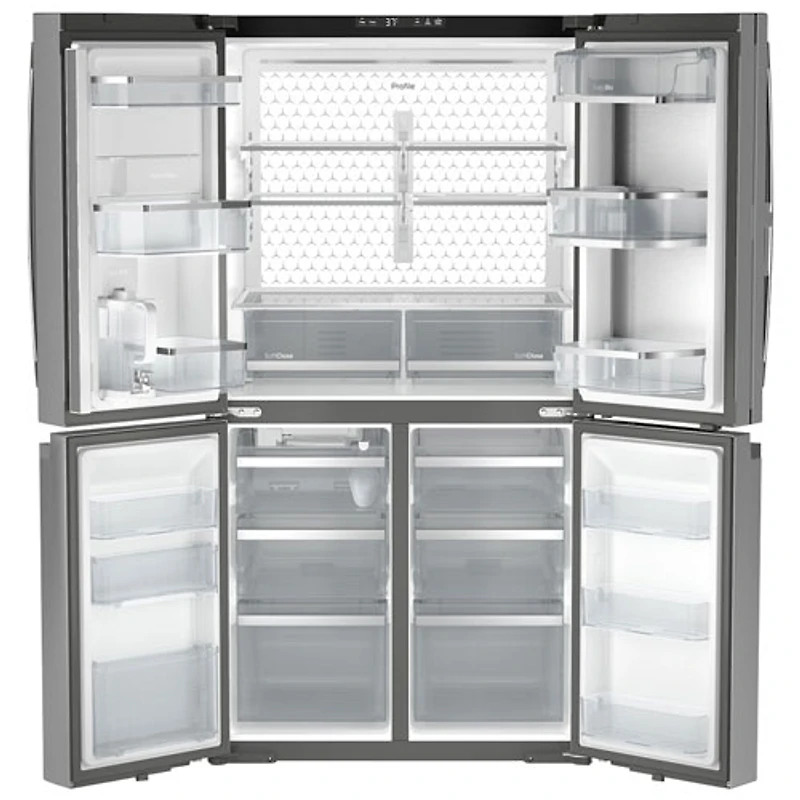 Réfrigérateur à 4 portes 28,4 pi³ 36 po avec distributeur d'eau Profile (PAD28BYTFS) - Acier inoxydable