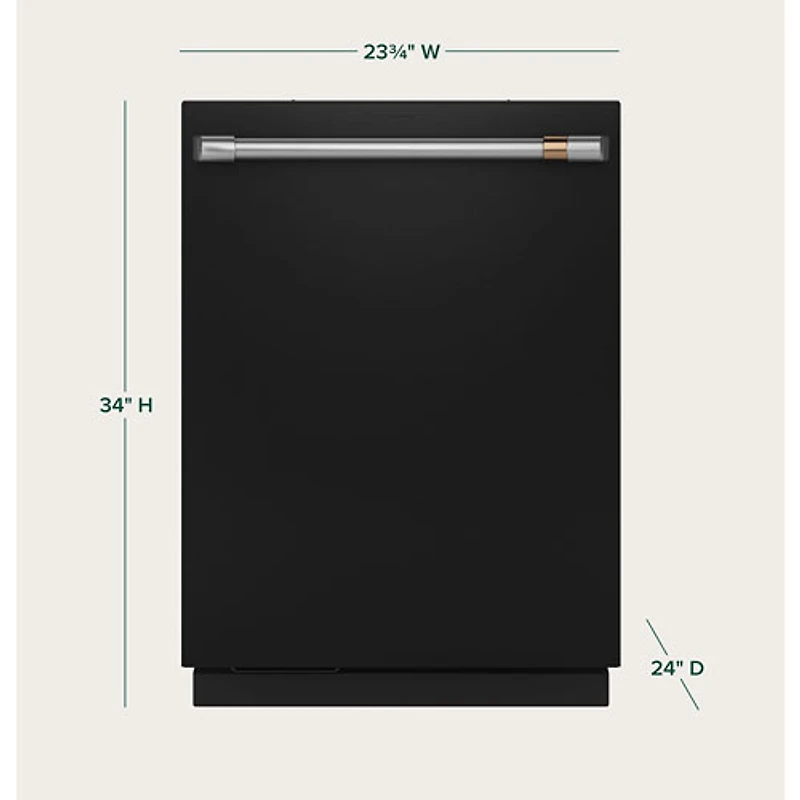 Café 24" 39dB Built-In Dishwasher with Stainless Steel Tub & Third Rack (CDT888P3VD1) - Matte Black