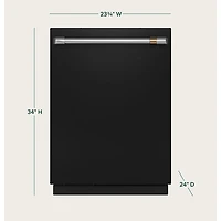 Café 24" 39dB Built-In Dishwasher with Stainless Steel Tub & Third Rack (CDT888P3VD1) - Matte Black
