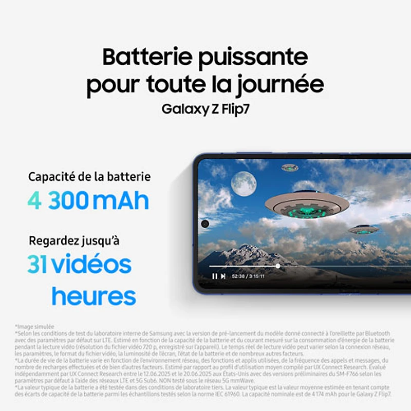Galaxy Z Flip7 5G de 512 Go de Samsung - Ombre bleue - Déverrouillé
