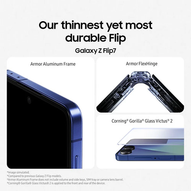 Galaxy Z Flip7 5G de 512 Go de Samsung - Ombre bleue - Déverrouillé