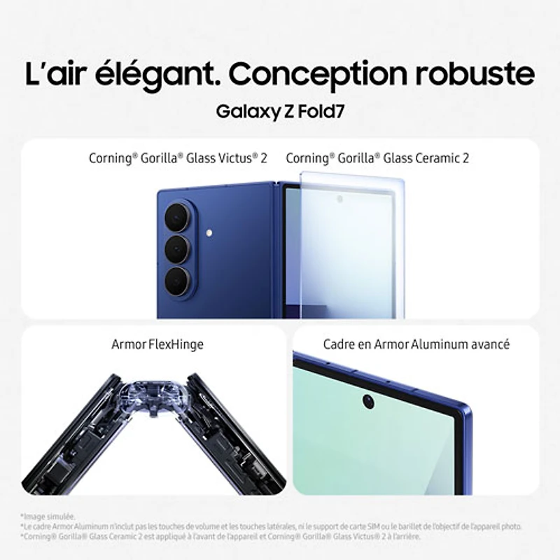 Galaxy Z Fold7 5G de 256 Go de Samsung - Ombre argent - Déverrouillé