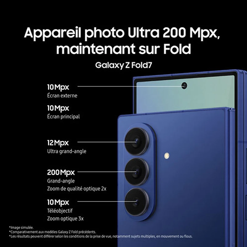 Galaxy Z Fold7 5G de 256 Go de Samsung - Noir de jais - Déverrouillé