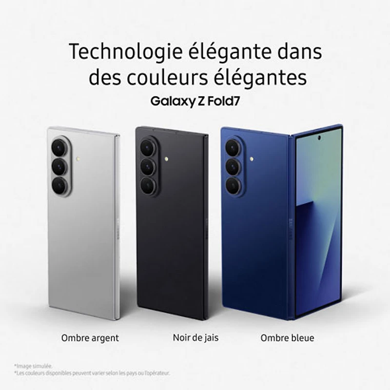 Galaxy Z Fold7 5G de 256 Go de Samsung - Noir de jais - Déverrouillé
