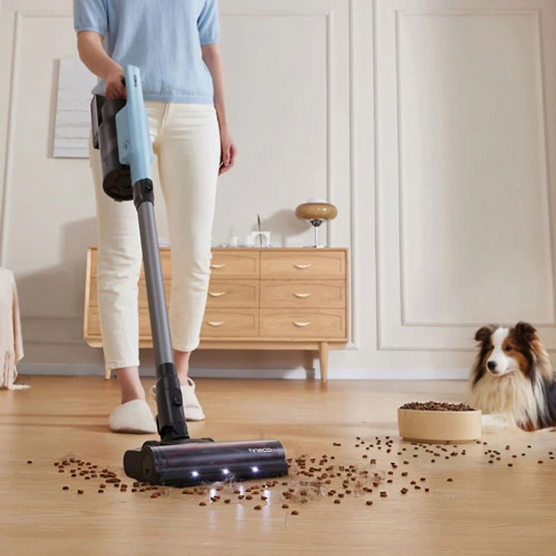 Aspirateur-balai sans fil sans sac GO 250 Pet Cyclone de Tineco - Noir/Bleu poudre