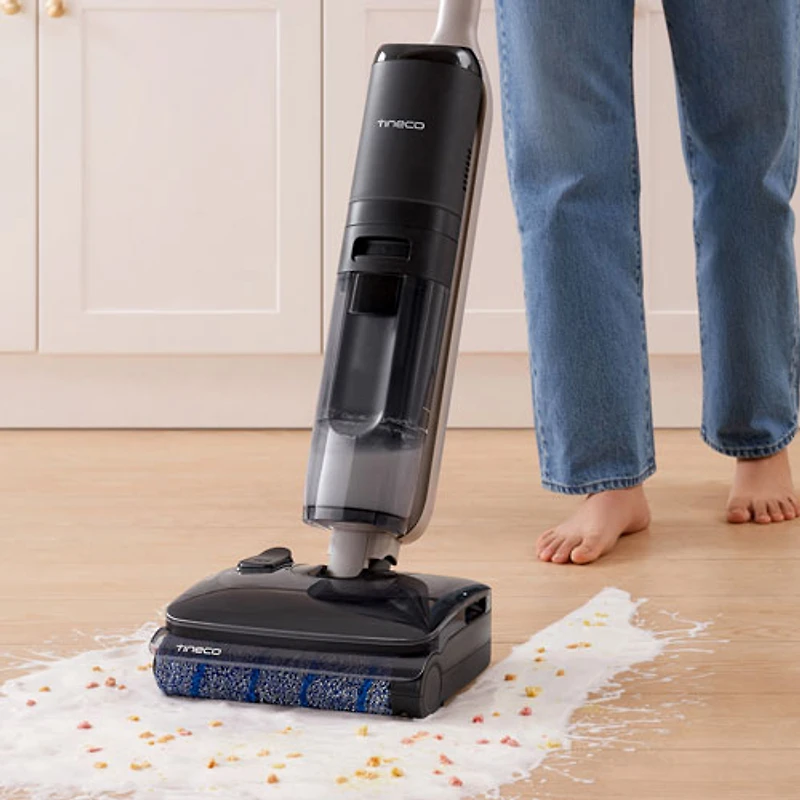 Tineco GO HammerHead Aspirateur Laveur de Plancher Dur Sans Fil Direction Pivotante Grand Angle Autonettoyage