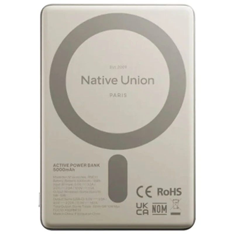 Chargeur portable magnétique de 5000 mAh Active de Native Union - Grès