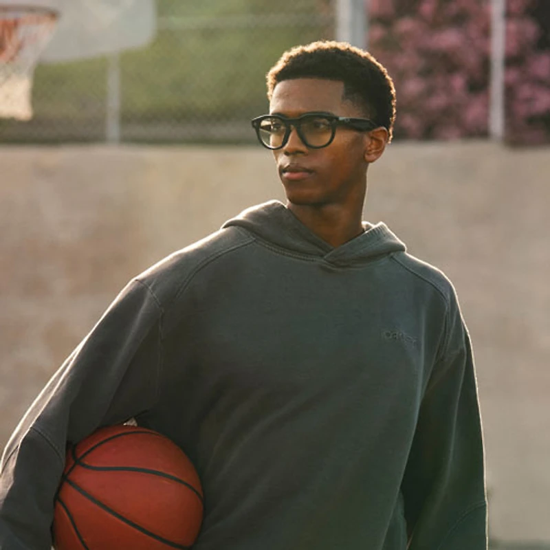Lunettes intelligentes HSTN Meta d'Oakley avec intelligence artificielle, photo, vidéo, audio et assistant vocal - Noir/Transparent