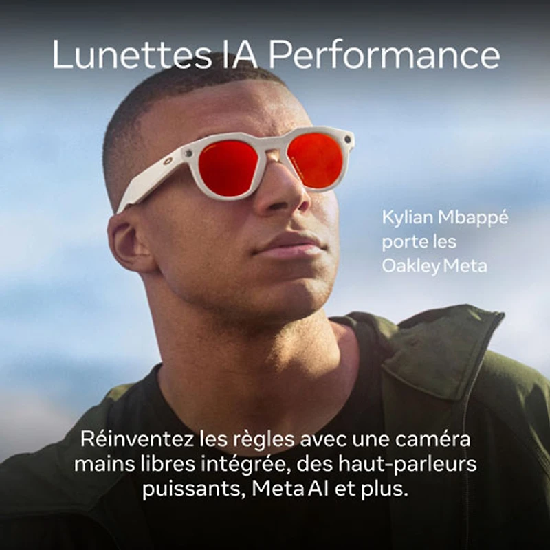 Oakley Meta HSTN Smart Glasses with AI, Photo, Video, Audio & Voice Assistant - Warm Grey/Prizm Ruby