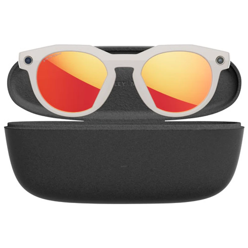Oakley Meta HSTN Smart Glasses with AI, Photo, Video, Audio & Voice Assistant - Warm Grey/Prizm Ruby