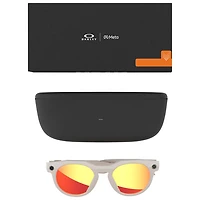 Oakley Meta HSTN Smart Glasses with AI, Photo, Video, Audio & Voice Assistant - Warm Grey/Prizm Ruby