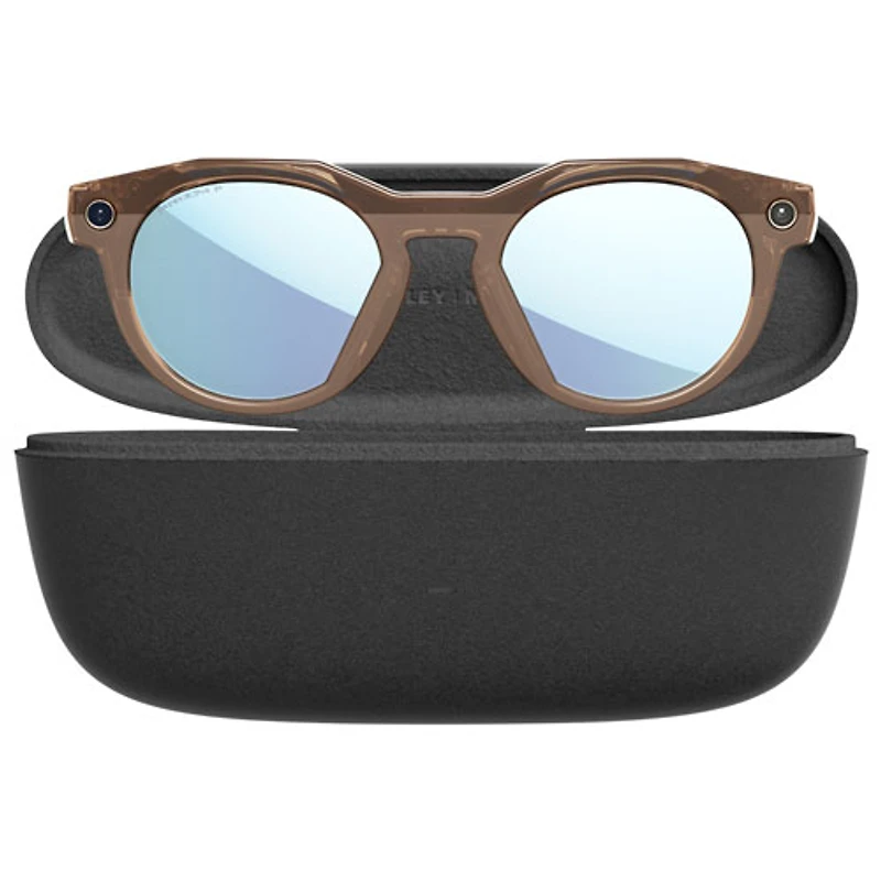 Lunettes intelligentes HSTN Meta d'Oakley avec intelligence artificielle, photo, vidéo, audio et assistant vocal - Brun fumé/Bleu polarisé Prizm