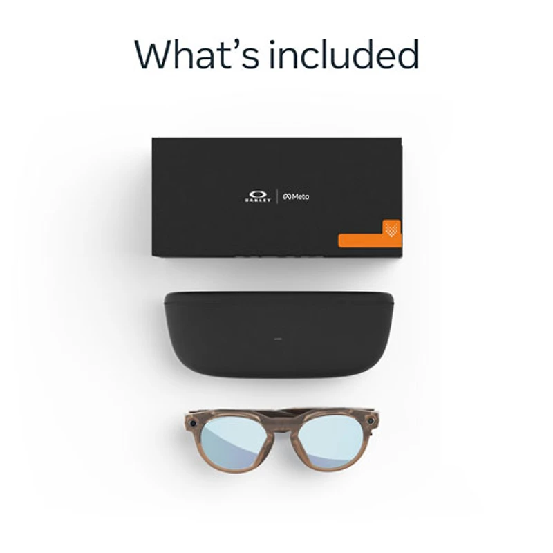 Lunettes intelligentes HSTN Meta d'Oakley avec intelligence artificielle, photo, vidéo, audio et assistant vocal - Brun fumé/Bleu polarisé Prizm