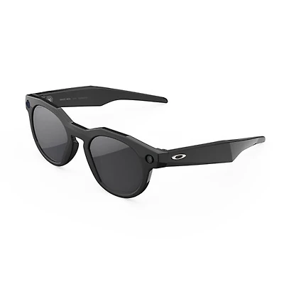 Lunettes intelligentes Meta HSTN d'Oakley avec intelligence artificielle, photo, vidéo, audio et assistant vocal - Noir/noir polarisé Prizm