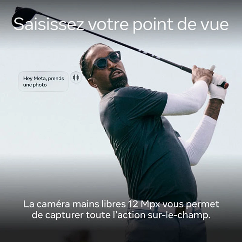 Lunettes intelligentes HSTN Meta d'Oakley avec intelligence artificielle, photo, vidéo, audio et assistant vocal - Noir/Noir polarisé Prizm