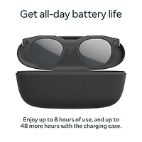 Lunettes intelligentes HSTN Meta d'Oakley avec intelligence artificielle, photo, vidéo, audio et assistant vocal - Noir/Noir polarisé Prizm