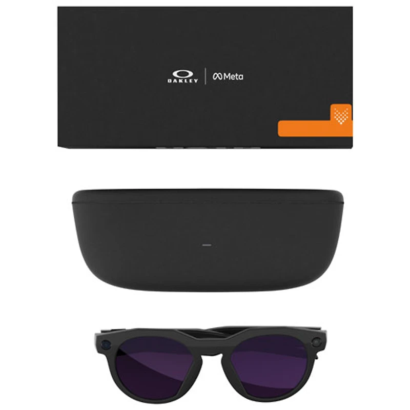 Oakley Meta HSTN Smart Glasses with AI, Photo, Video, Audio & Voice Assistant - Black/Clear to Amethyst Transitions