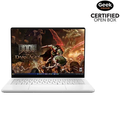 Boîte ouverte - Portable de jeu de 14 po ROG Zephyrus G14 d'ASUS - Blanc platine (Ryzen AI 9 HX 370 d'AMD/RAM 32 Go/SSD 1 To)