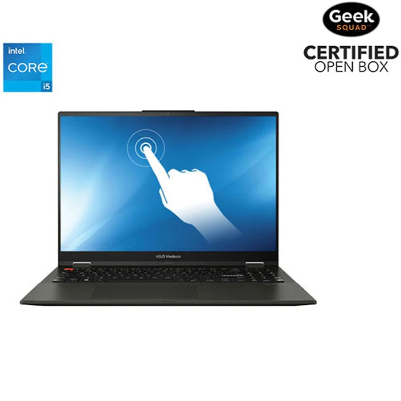 Boîte ouverte - Portable 2-en-1 à écran tactile de 16 po Vivobook S 16 Flip d'ASUS - Noir (Core i5-13420H d'Intel/RAM 16 Go/SSD 1 To)