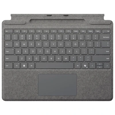 Clavier de Microsoft avec rangement pour stylet pour Surface Pro (11e édition)/Pro 8/Pro 9 - Anglais - Platine