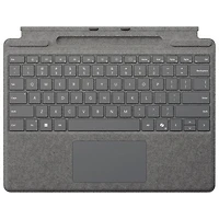 Clavier de Microsoft avec rangement pour stylet pour Surface Pro (11e édition)/Pro 8/Pro 9 - Anglais - Platine