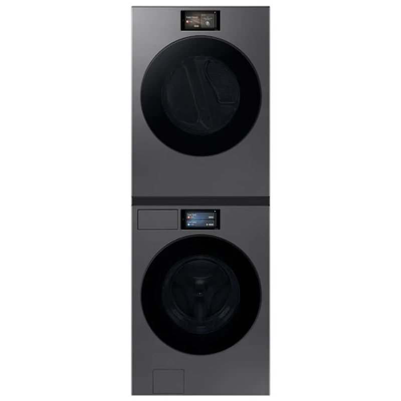 Laveuse à vapeur haute efficacité à chargement frontal de 6,1 pi³ de Samsung (WF90F53ADSA5) - Acier noir