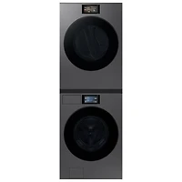 Laveuse à vapeur haute efficacité à chargement frontal de 6,1 pi³ de Samsung (WF90F53ADSA5) - Acier noir