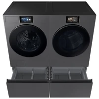 Laveuse à vapeur haute efficacité à chargement frontal de 6,1 pi³ de Samsung (WF90F53ADSA5) - Acier noir