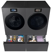 Laveuse à vapeur haute efficacité à chargement frontal de 6,1 pi³ de Samsung (WF90F53ADSA5) - Acier noir
