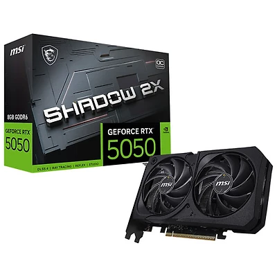 MSI GeForce RTX 5050 Shadow 2X OC 8GB GDDR6 Video Card
