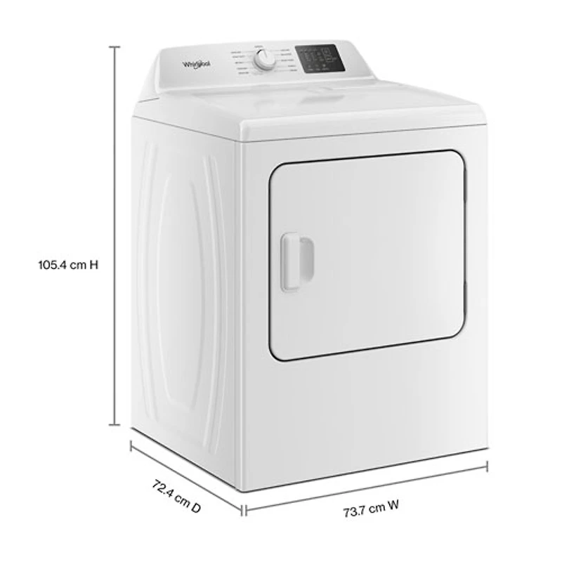 Sécheuse à gaz de 7 pi³ de Whirlpool (WGD4105SW) - Blanc