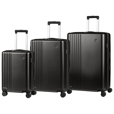 Champs Velora 3-Piece Hard Side Expandable Luggage Set - Black