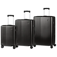 Champs Velora 3-Piece Hard Side Expandable Luggage Set - Black