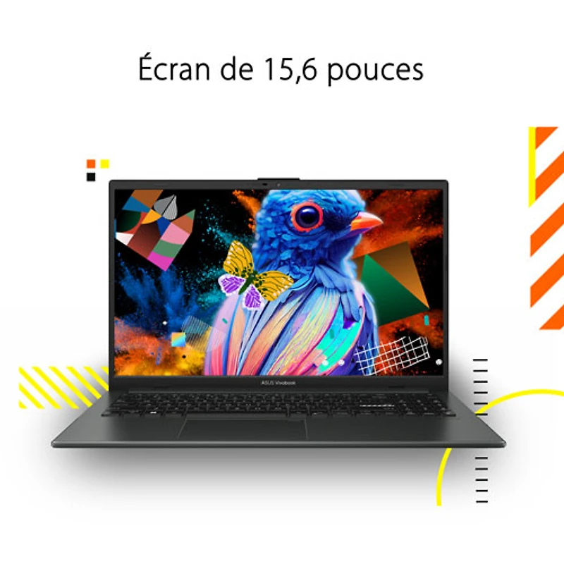 Portable Vivobook Go de 15,6 po d'ASUS - Noir mixte (Core i3-N305 d'Intel/mémoire vive de 8 Go/disque SSD de 512 Go/Windows 11)