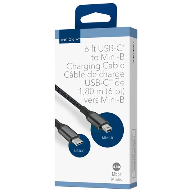 Insignia 2m (6 ft.) USB-C to USB Mini B Cable (NS-DCC2MB26-C) - Only at Best Buy