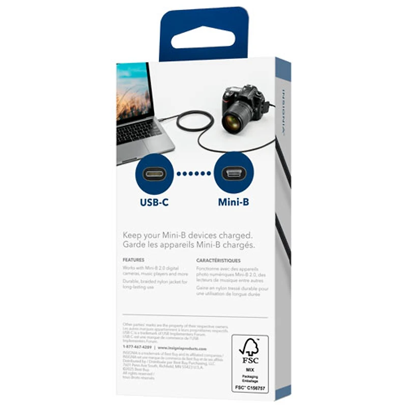 Insignia 2m (6 ft.) USB-C to USB Mini B Cable (NS-DCC2MB26-C) - Only at Best Buy