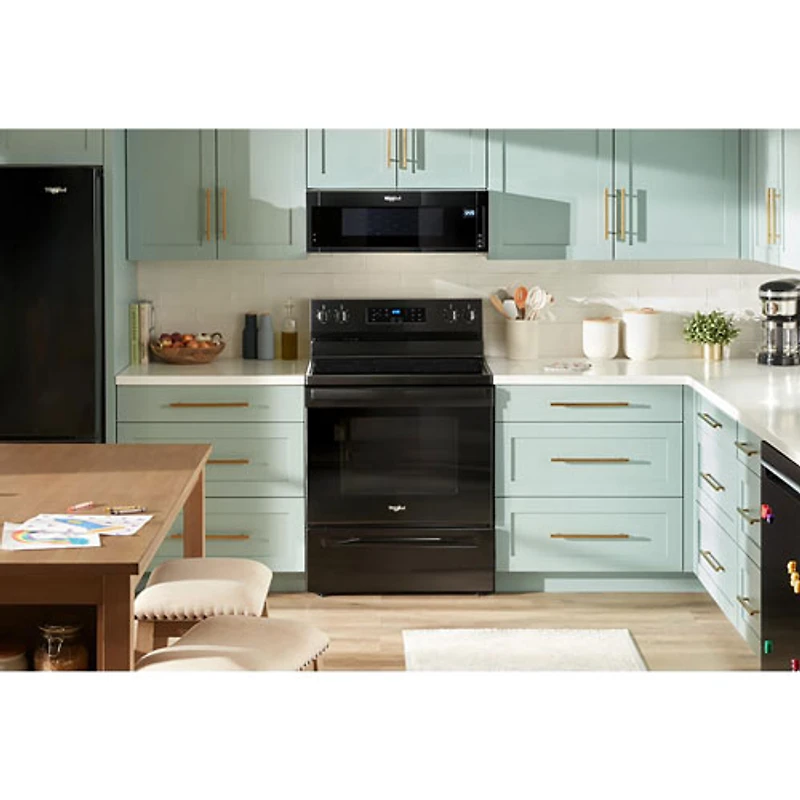 Whirlpool 30" 5.3 Cu. Ft. 5-Element Freestanding Electric Range (YWFES3330RB) - Black