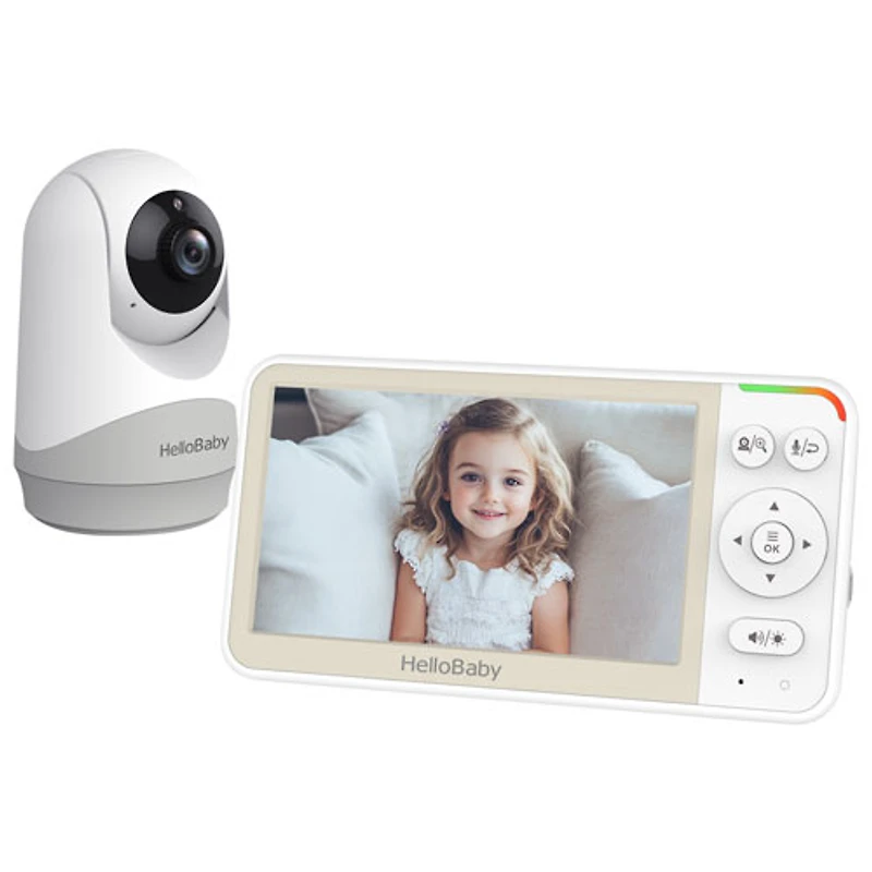 Interphone de surveillance vidéo 5 po avec zoom/panorama/inclinaison et audio bidirectionnel de HelloBaby (HB6256)